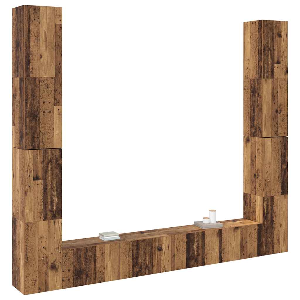 vidaXL 6 Piece Wall-mounted TV Cabinet Set Old Wood Engineered Wood