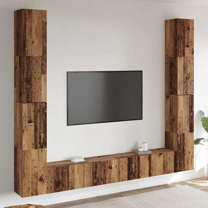 vidaXL Wall Mounted TV cabinets 6 pcs Old Wood Engineered Wood