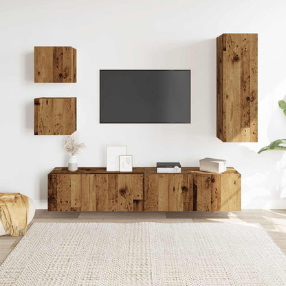 vidaXL 5 Piece TV Cabinet Set Wall-mounted Old Wood Engineered Wood
