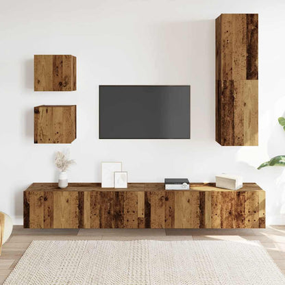 vidaXL 5 Piece TV Cabinet Set Wall-mounted Old Wood Engineered Wood