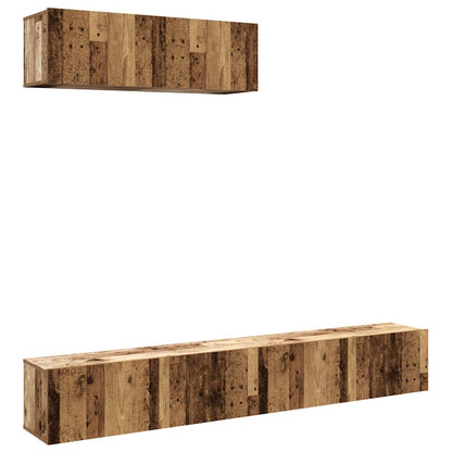 vidaXL Wall Mounted TV Cabinets 3 pcs Old Wood 100x30x30 cm Engineered Wood