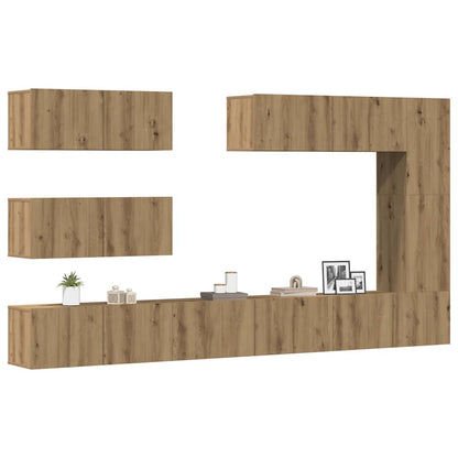 vidaXL 7 Piece TV Cabinet Set Wall-mounted Artisan Oak Engineered Wood