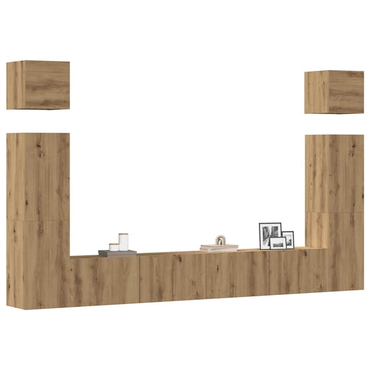 vidaXL 6 Piece TV Cabinet Set Wall-mounted Artisan Oak Engineered Wood