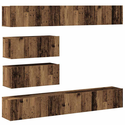 vidaXL 6 Piece TV Cabinet Set Wall-mounted Old Wood Engineered Wood