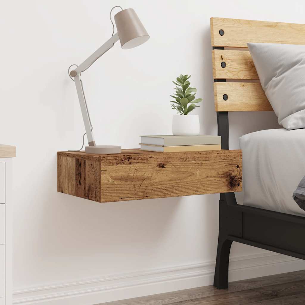 vidaXL Bedside Cabinet Old Wood 60x35 cm Engineered Wood