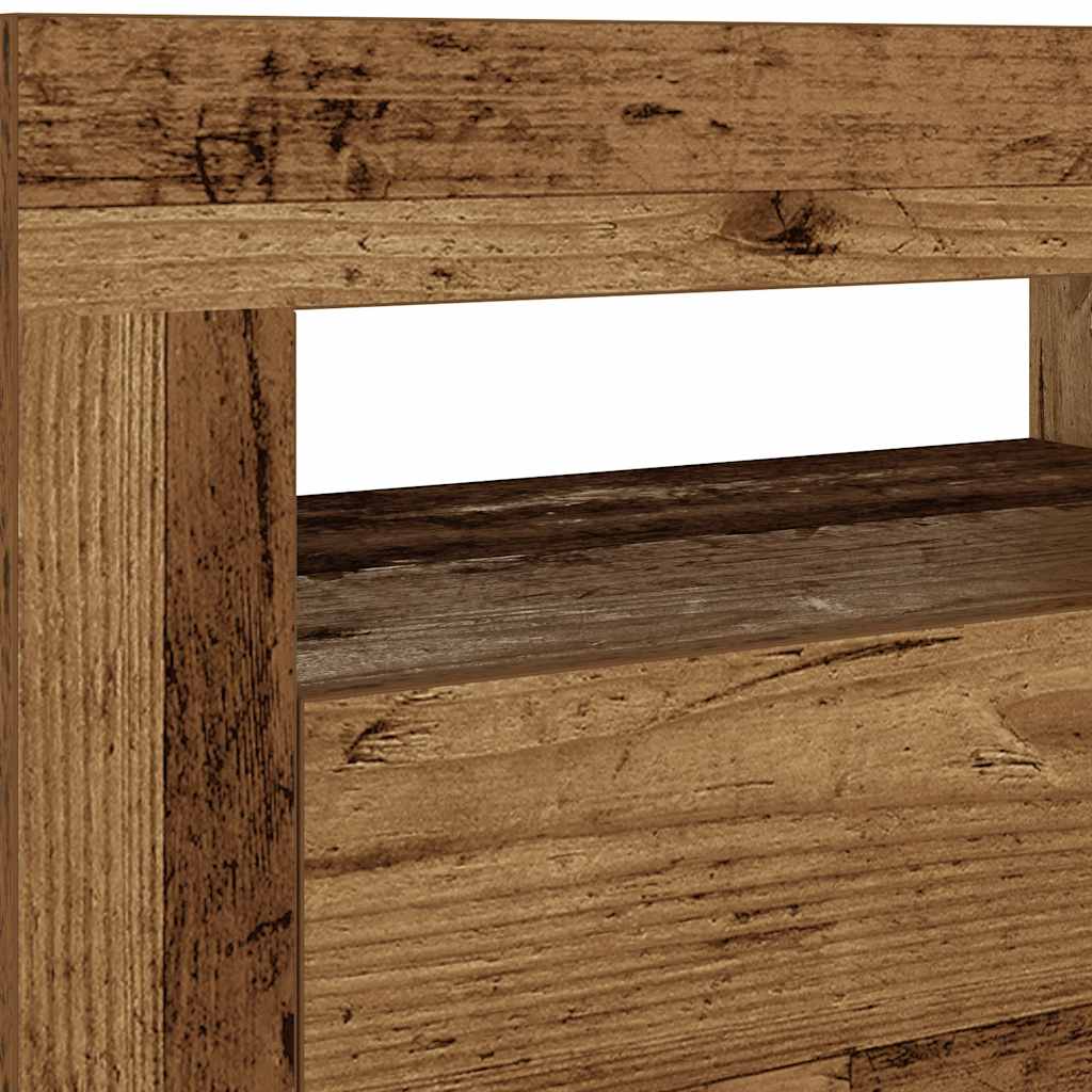 vidaXL Bedside Cabinets 2 pcs with LEDs Old Wood 60x35x40 cm