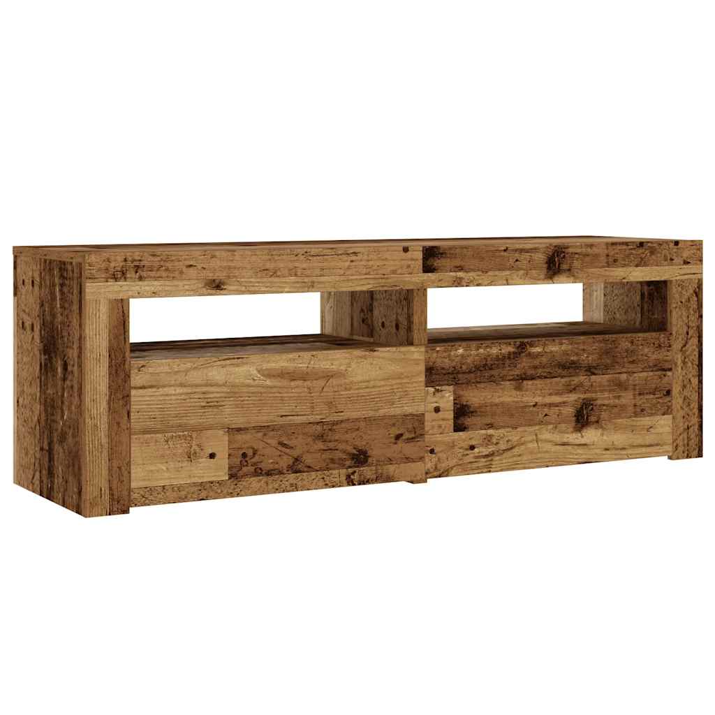 vidaXL Bedside Cabinets 2 pcs with LEDs Old Wood 60x35x40 cm