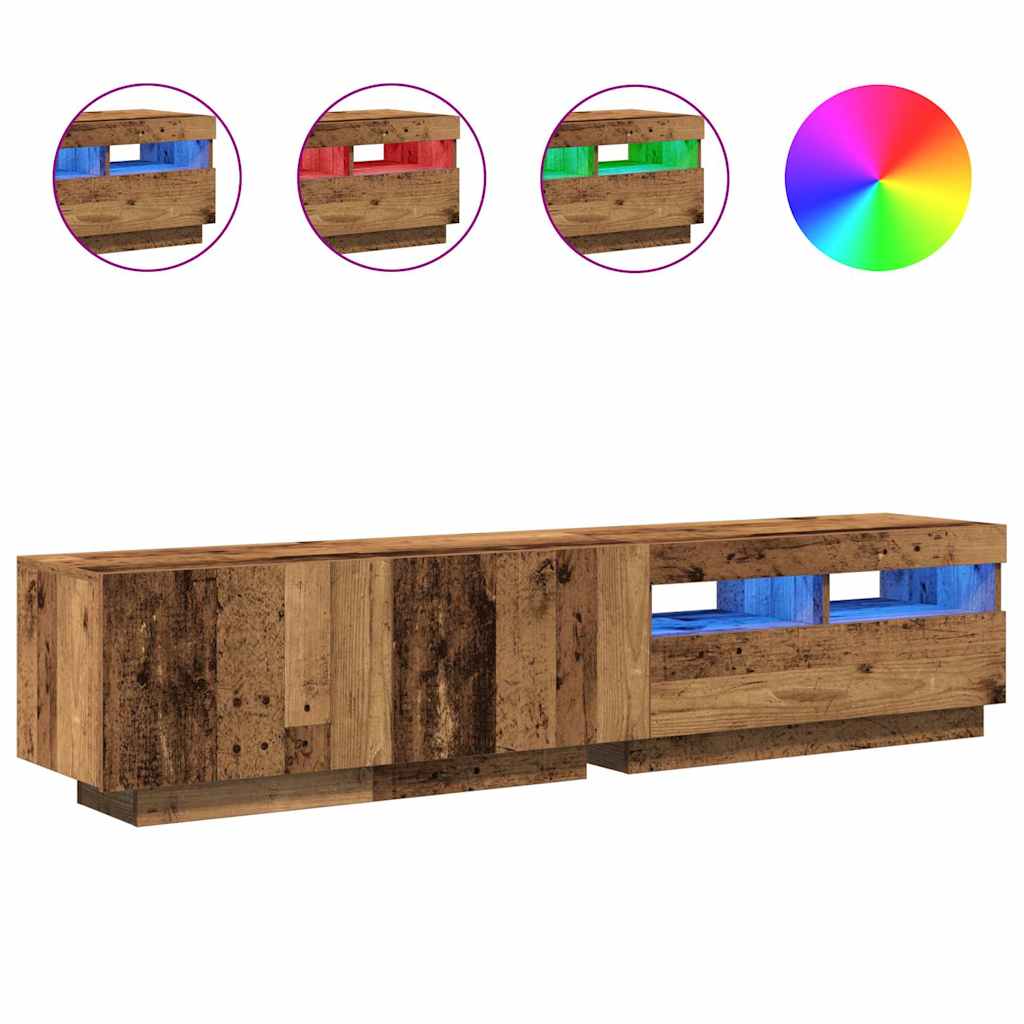 vidaXL TV Cabinet | Old wood | Engineered wood | Large | Adjustable Armrests