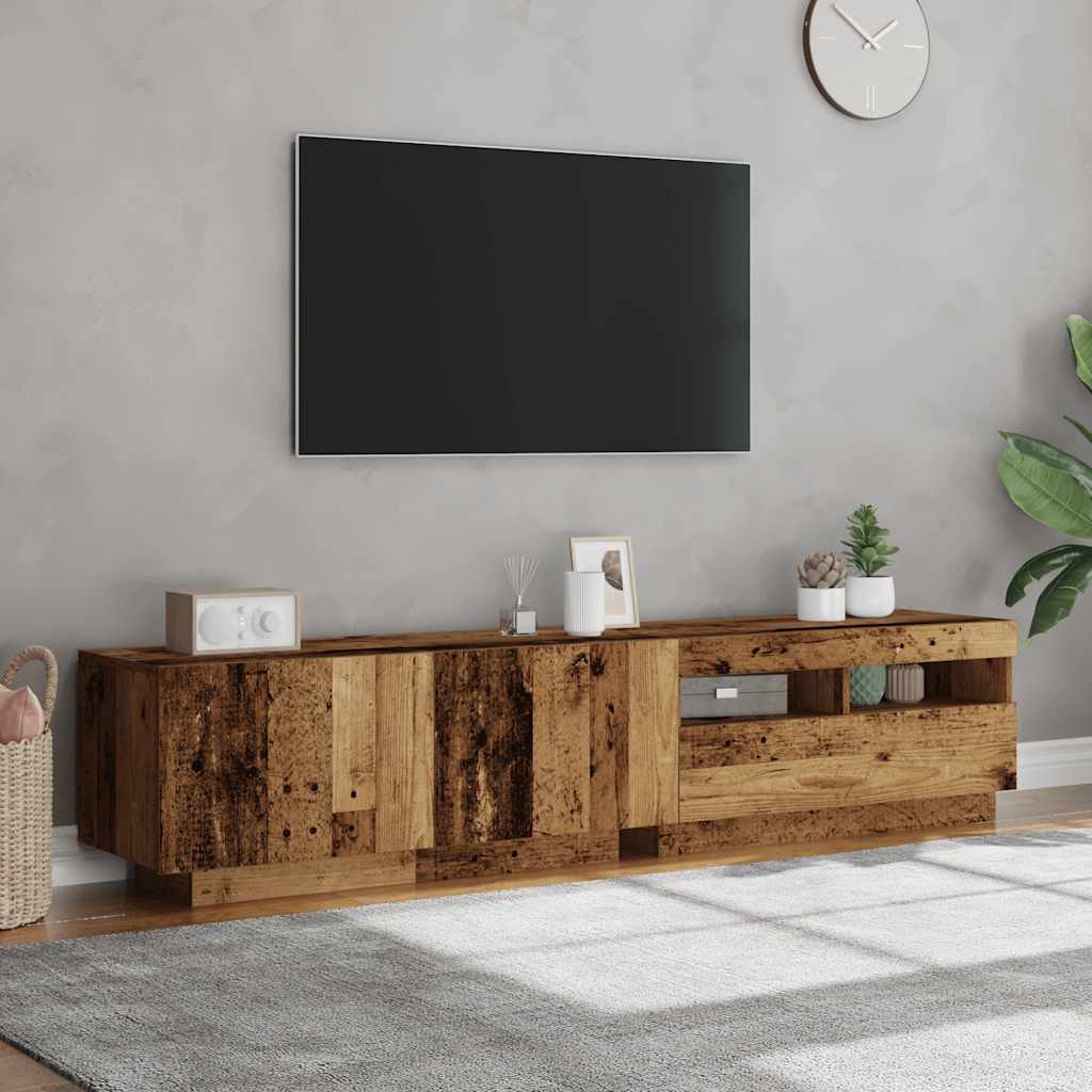 vidaXL TV Cabinet | Old wood | Engineered wood | Large | Adjustable Armrests