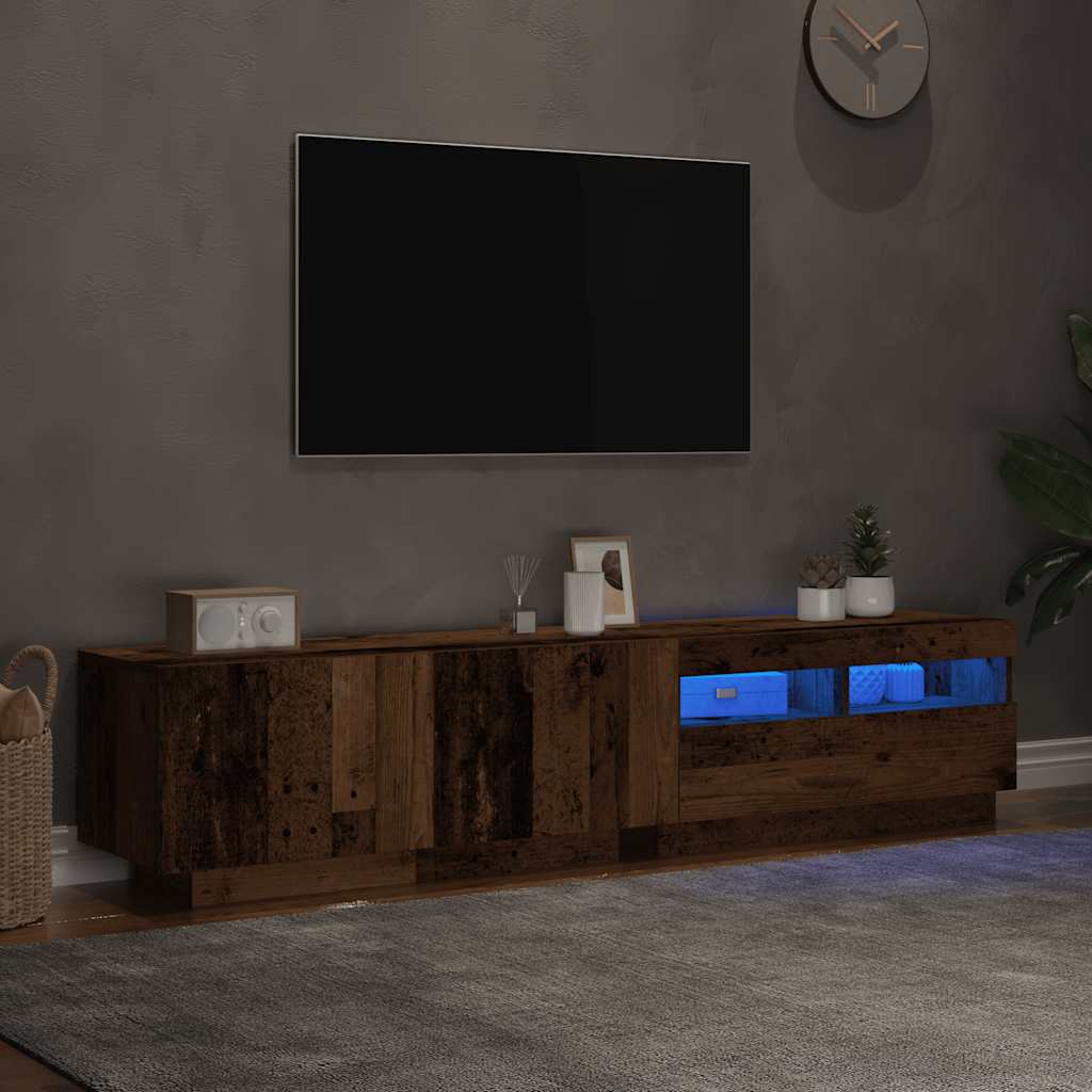 vidaXL TV Cabinet | Old wood | Engineered wood | Large | Adjustable Armrests