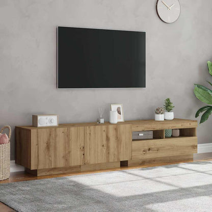 vidaXL TV Cabinet with LED Lights Artisan Oak 180x35x40 cm