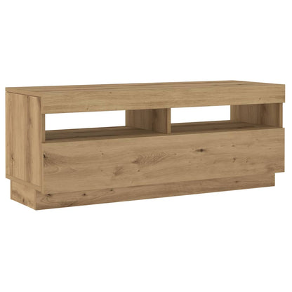 vidaXL TV Cabinet with LED Lights Artisan Oak 200x35x40 cm Engineered Wood