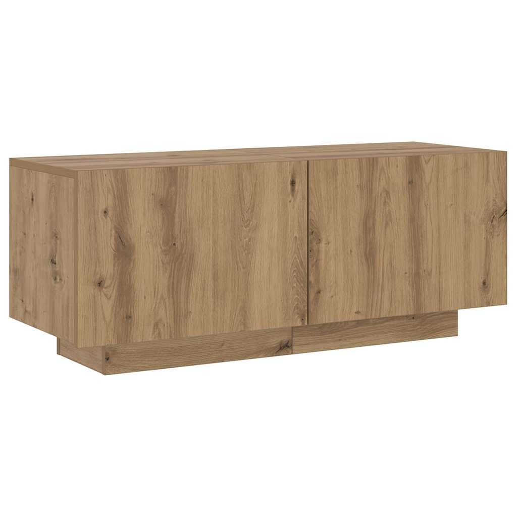 vidaXL TV Cabinet with LED Lights Artisan Oak 200x35x40 cm Engineered Wood