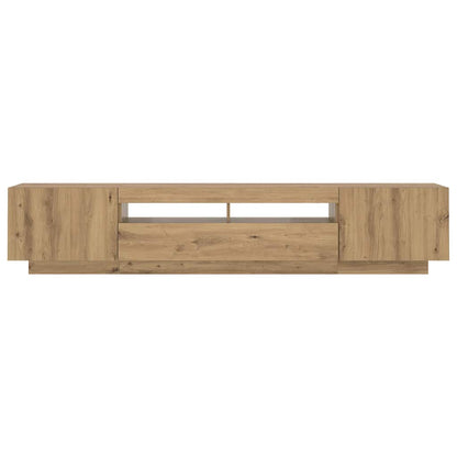vidaXL TV Cabinet with LED Lights Artisan Oak 200x35x40 cm Engineered Wood