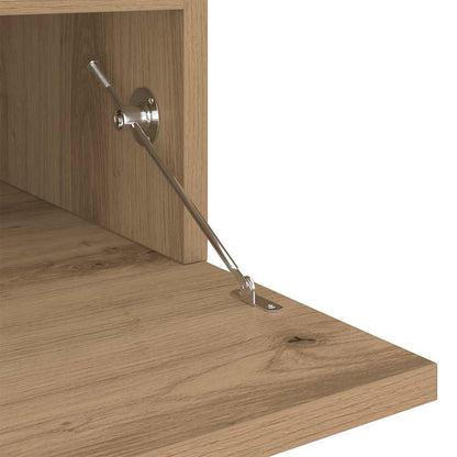 vidaXL TV Cabinet with LED Lights Artisan Oak 200x35x40 cm Engineered Wood