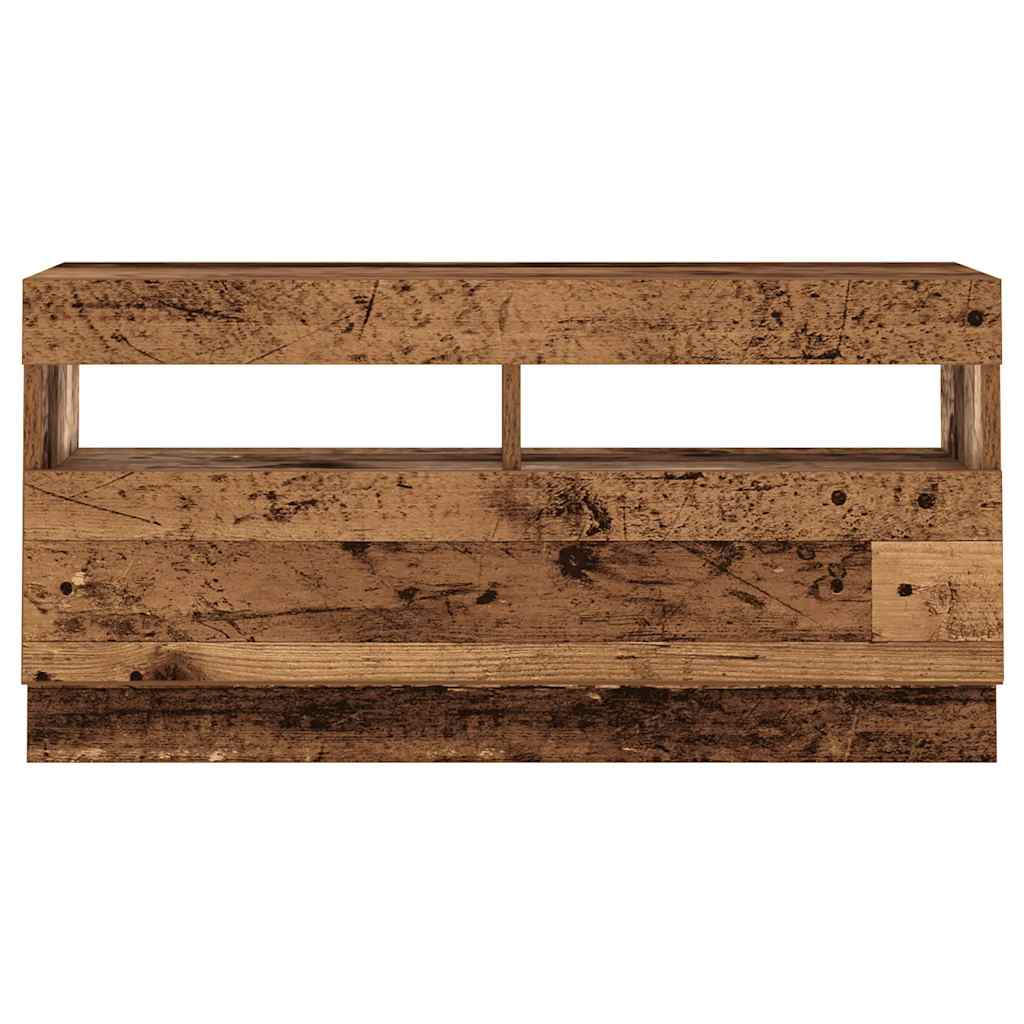 vidaXL TV Cabinet with LED Lights Old Wood 260x35x40cm Engineered Wood