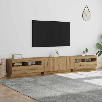 vidaXL TV Cabinet with LED Lights Artisan Oak 260x35x40 cm
