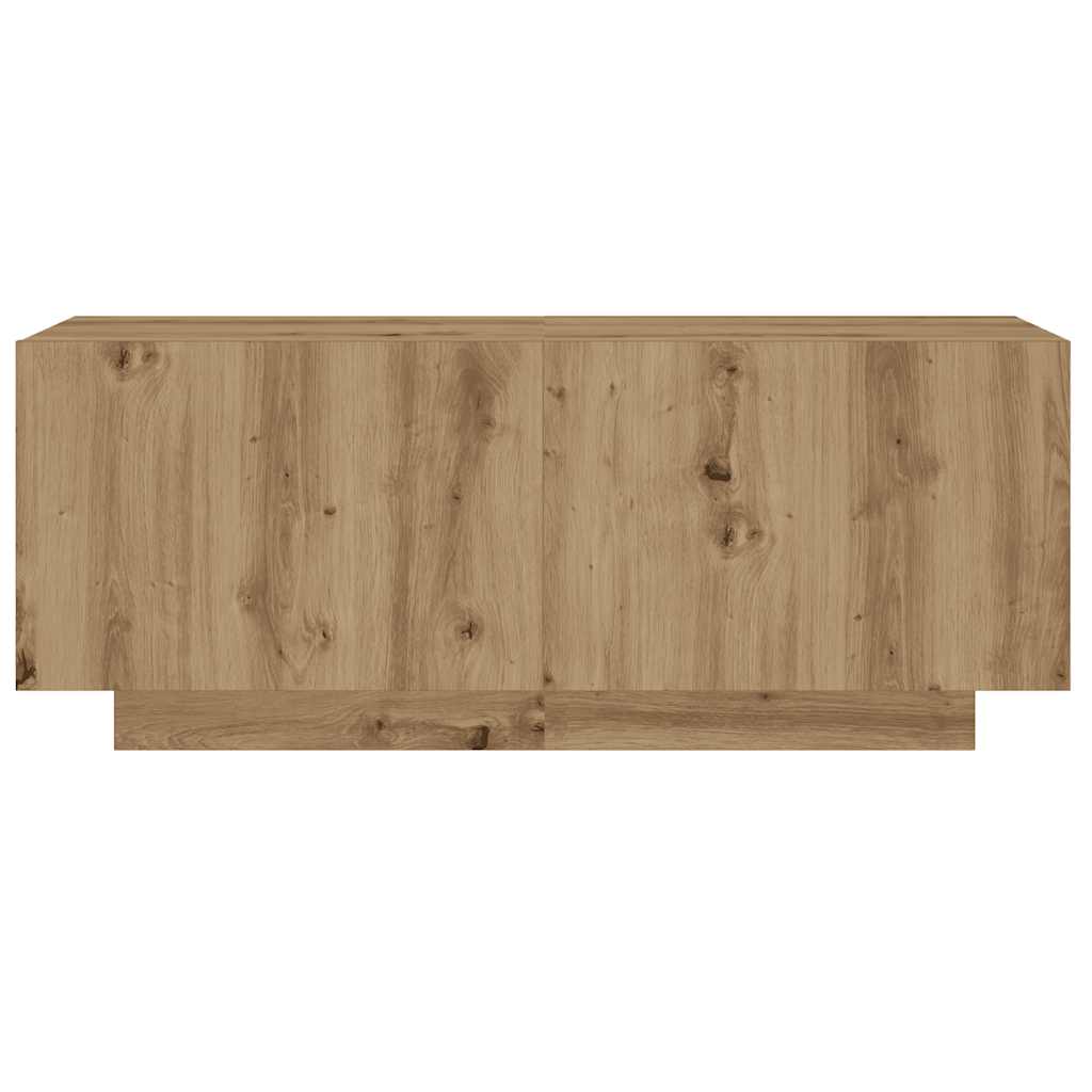 vidaXL TV Cabinet with LED Lights Artisan Oak 260x35x40 cm Engineered Wood