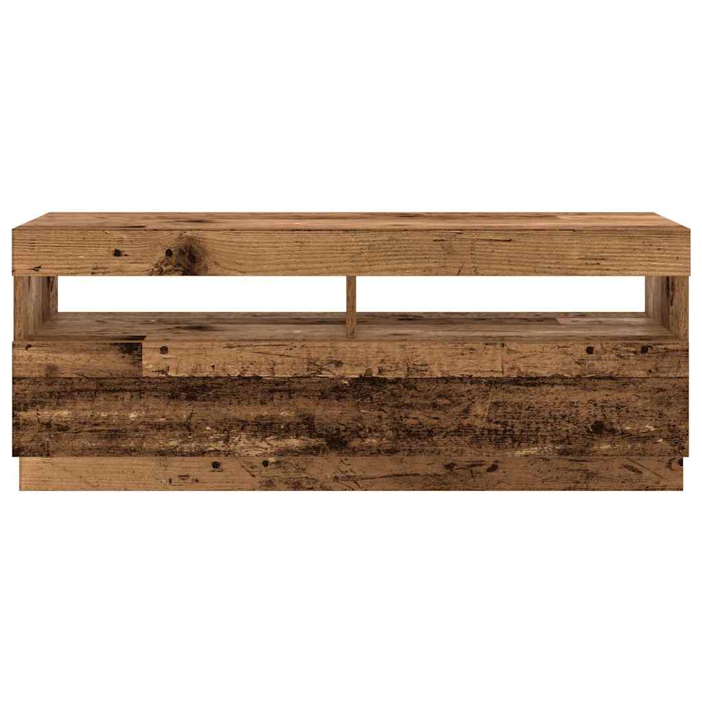 vidaXL TV Cabinet with LED Lights Old Wood 300x35x40cm Engineered Wood