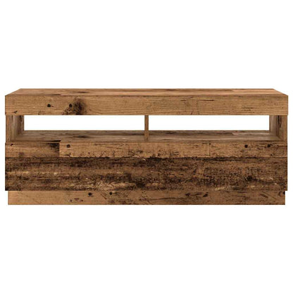 vidaXL TV Cabinet with LED Lights Old Wood 300x35x40cm Engineered Wood