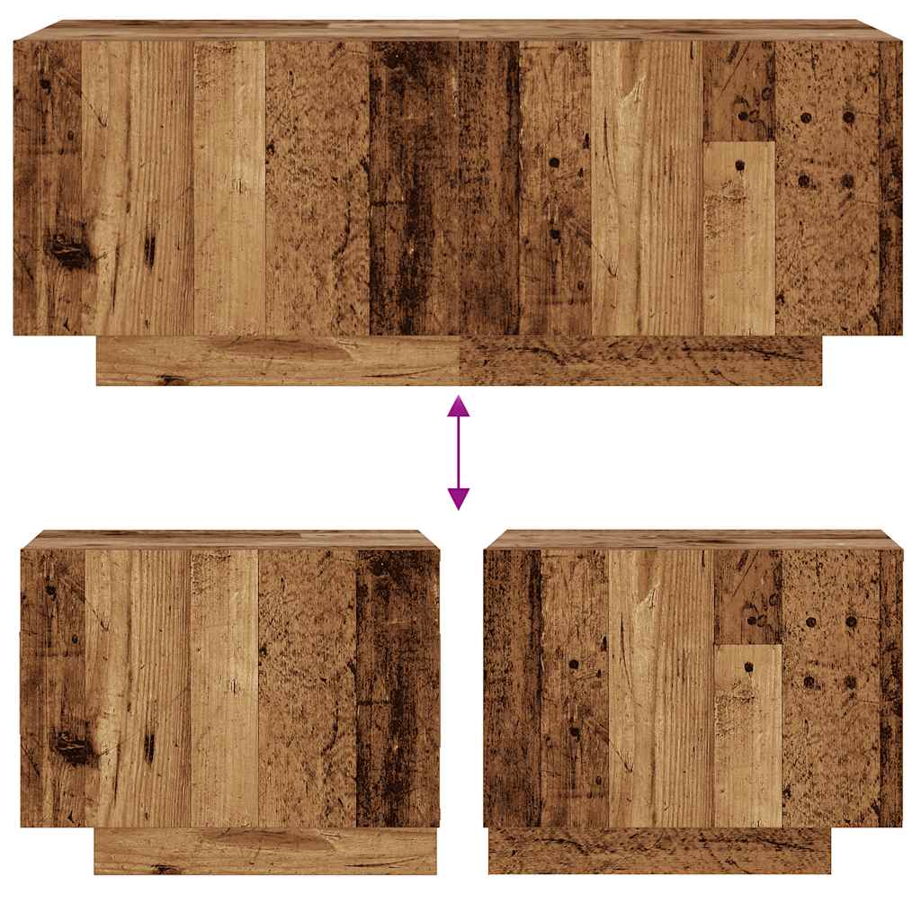 vidaXL Bedside Cabinet Old Wood 100x35x40 cm Engineered Wood