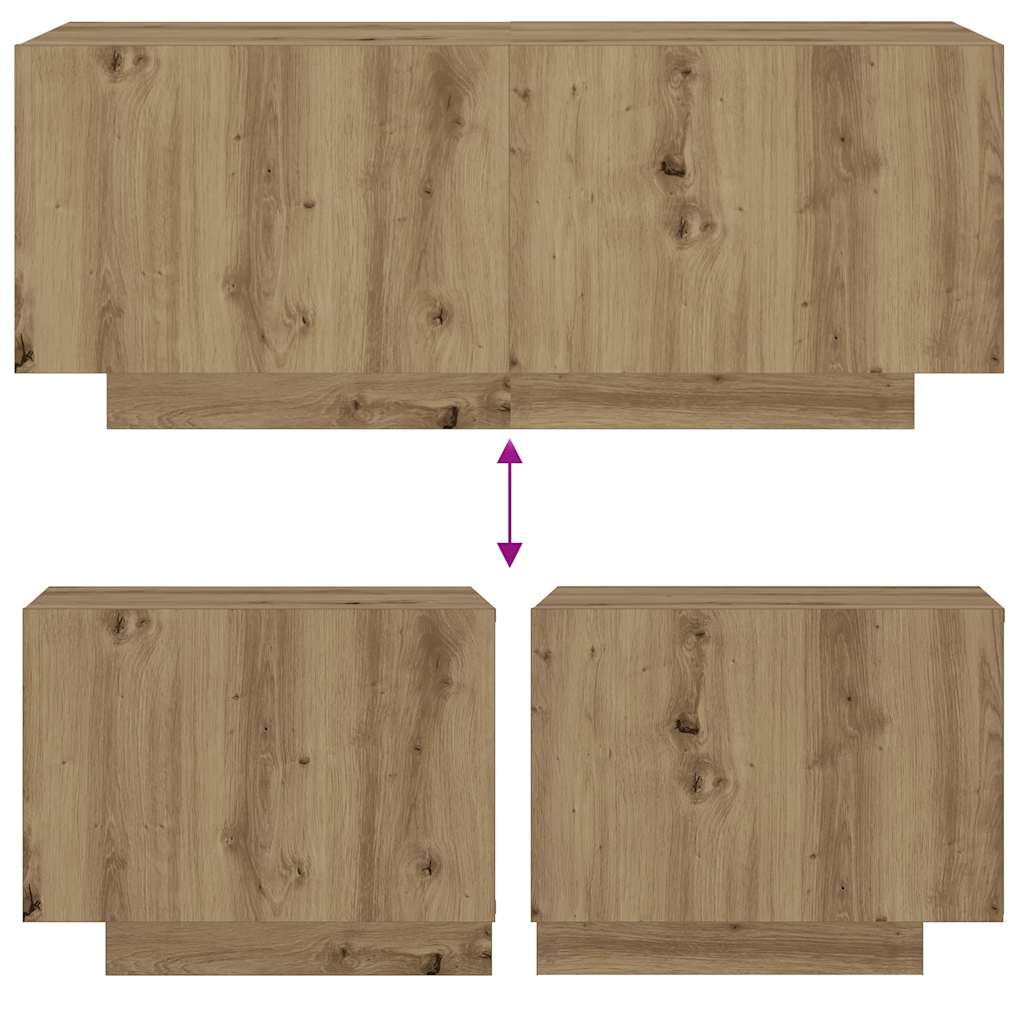vidaXL Bedside Cabinet Artisan Oak 100x35x40 cm Engineered Wood