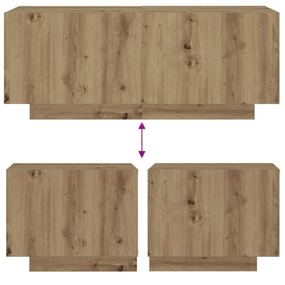 vidaXL Bedside Cabinet Artisan Oak 100x35x40 cm Engineered Wood