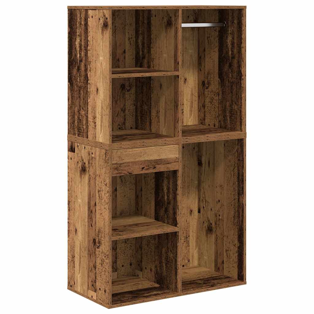 vidaXL Dressing Table Set with LED Old Wood Engineered Wood
