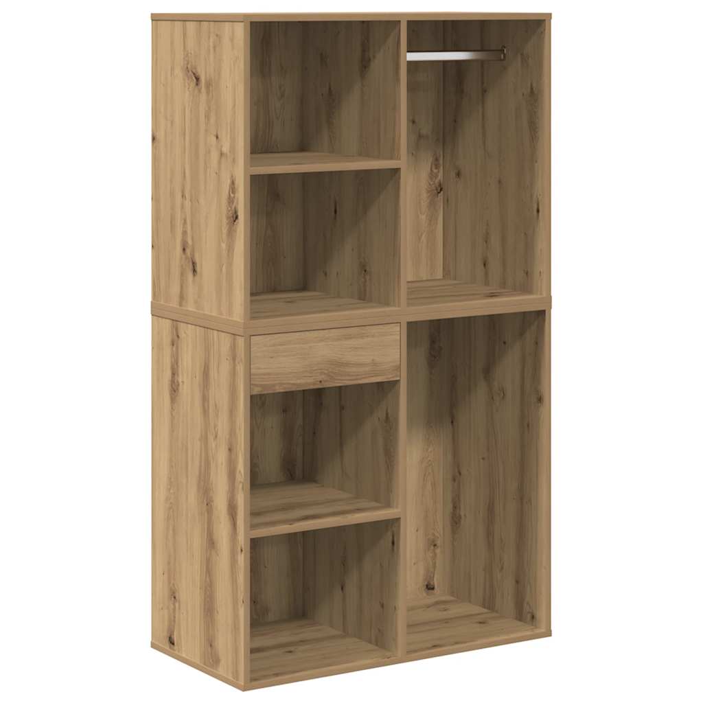 vidaXL Dressing Table Set with LED Artisan Oak Engineered Wood