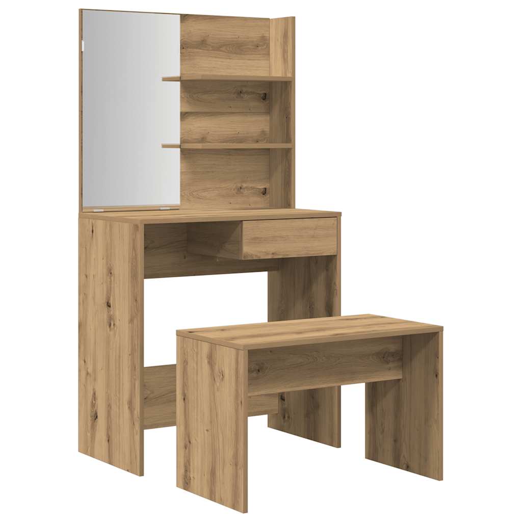 vidaXL Dressing Table Set Artisan Oak Engineered Wood