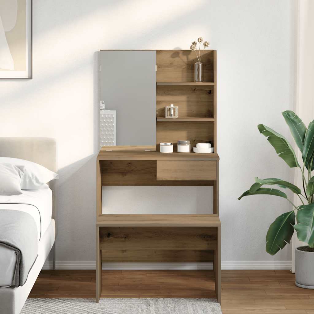 vidaXL Dressing Table Set Artisan Oak Engineered Wood