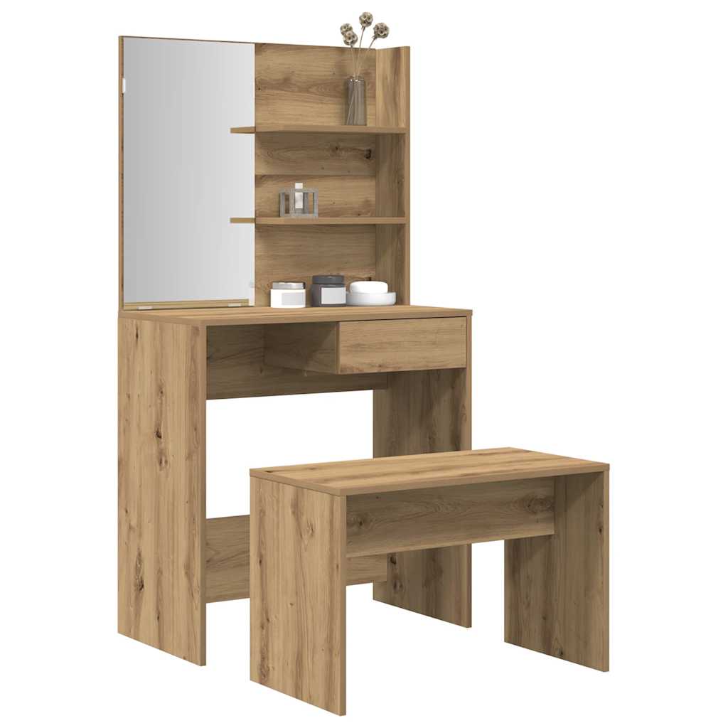 vidaXL Dressing Table Set Artisan Oak Engineered Wood