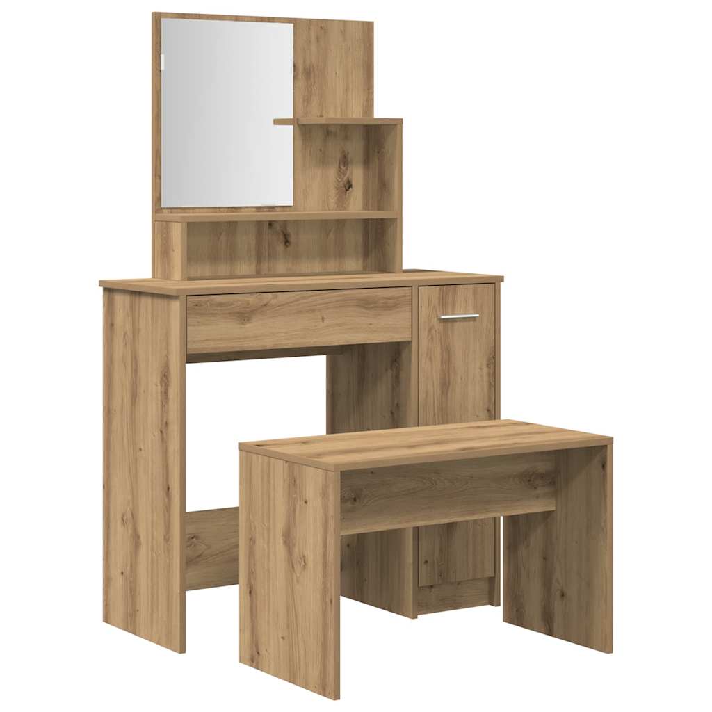 vidaXL Dressing Table Set Artisan Oak Engineered Wood