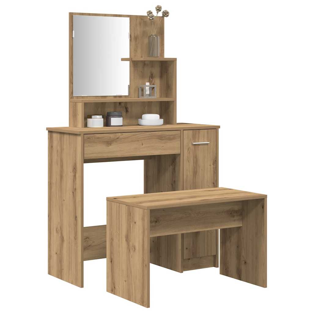 vidaXL Dressing Table Set Artisan Oak Engineered Wood
