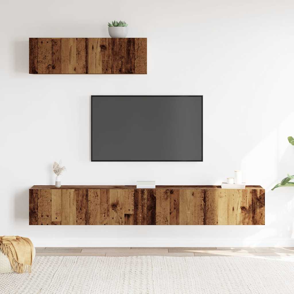 vidaXL 3 Piece TV Cabinet Set Wall-mounted Old Wood Engineered Wood
