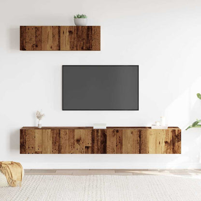 vidaXL 3 Piece TV Cabinet Set Wall-mounted Old Wood Engineered Wood