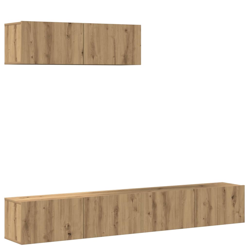 vidaXL TV Cabinet Set | Set of 3 | Artisan oak | Engineered wood | Medium