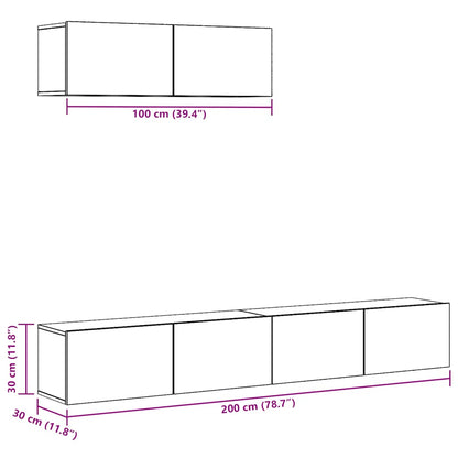 vidaXL TV Cabinet Set | Set of 3 | Artisan oak | Engineered wood | Medium