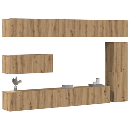 vidaXL 7 Piece TV Cabinet Set Wall-mounted Artisan Oak Engineered Wood