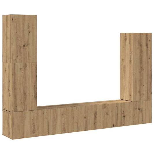 vidaXL 4 Piece TV Cabinet Set Wall-mounted Artisan Oak Engineered Wood