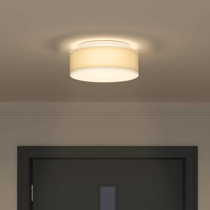 vidaXL Ceiling Lamp with Spotlights White 30 x 30 x 13.5 cm Fabric