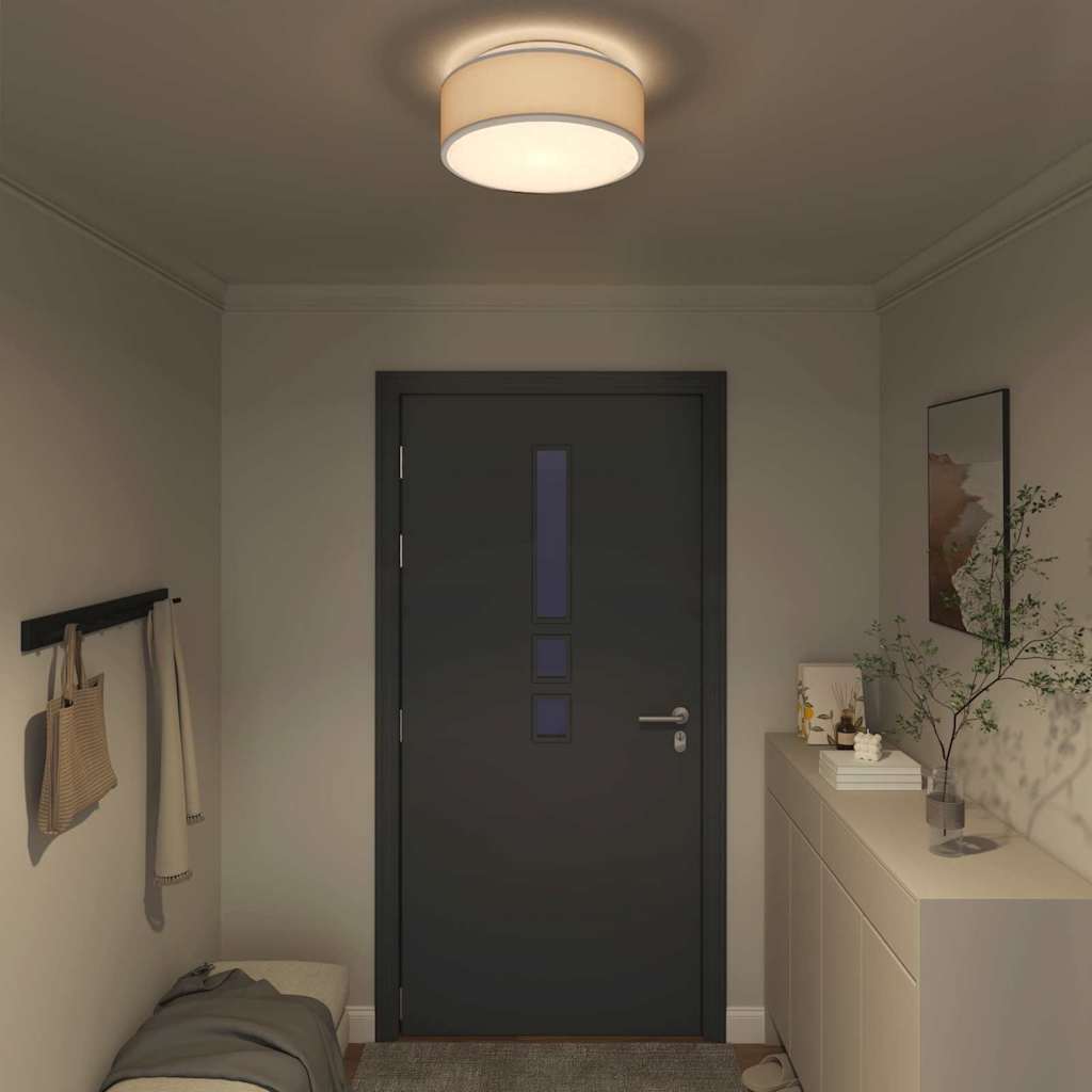 vidaXL Ceiling Lamp with Spotlights Grey 38 x 38 x 13.5 cm Fabric