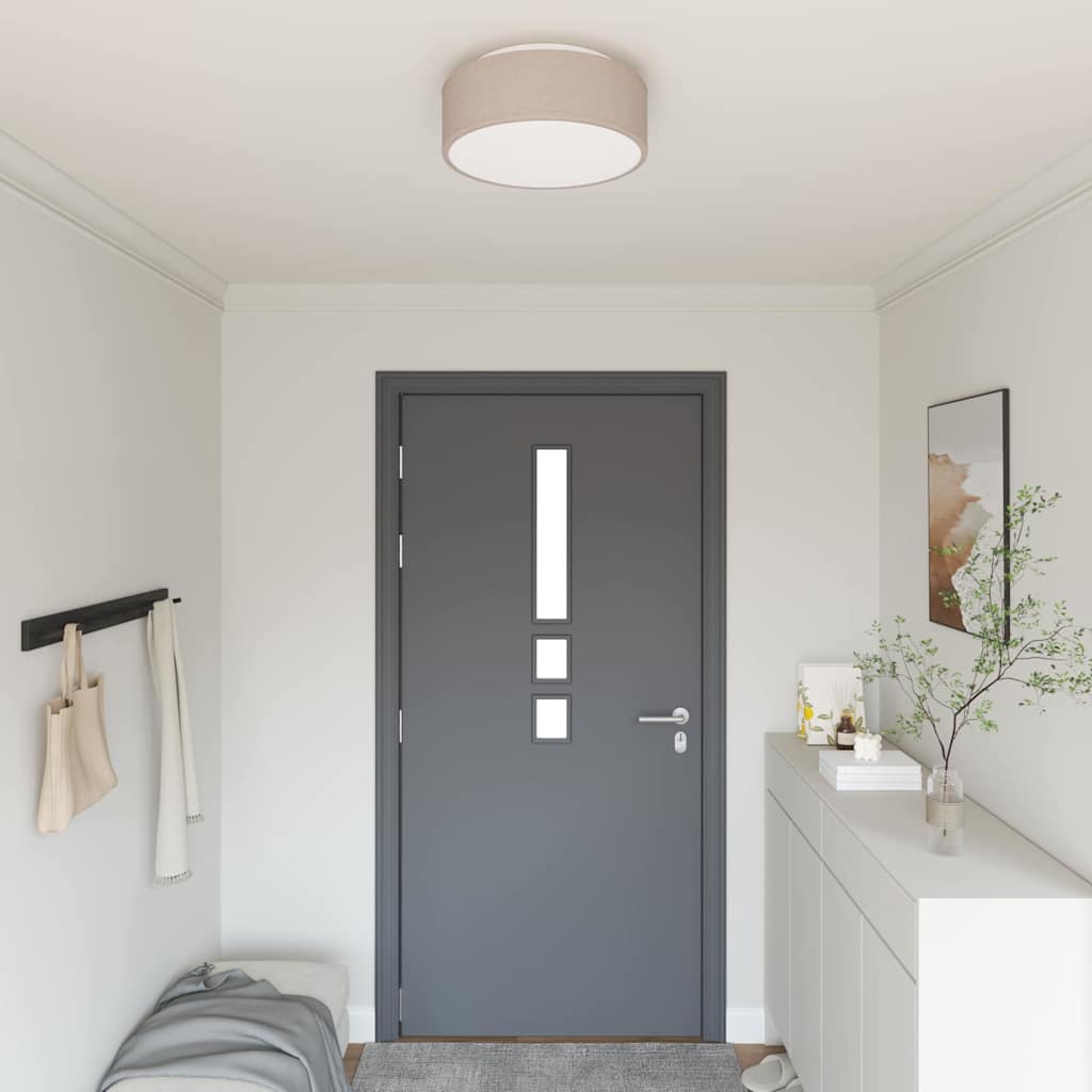 vidaXL Ceiling Lamp with Spotlights Taupe 38 x 38 x 13.5 cm Fabric