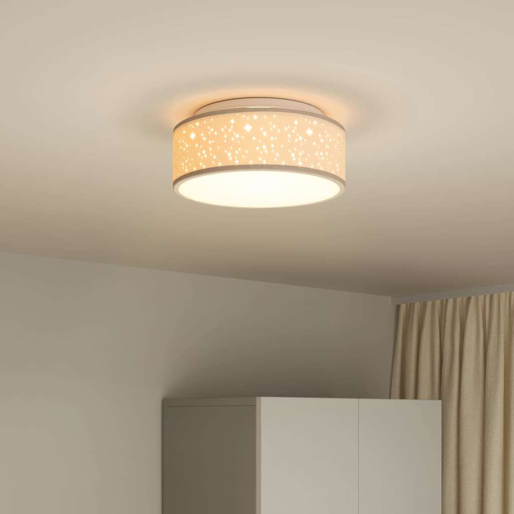 vidaXL Ceiling Lamp with Spotlights Taupe 30 x 30 x 13.5 cm Fabric