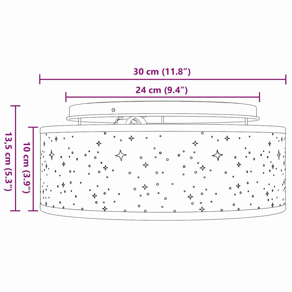 vidaXL Ceiling Lights with Starry Lampshade Taupe Ø 30 cm Fabric E27