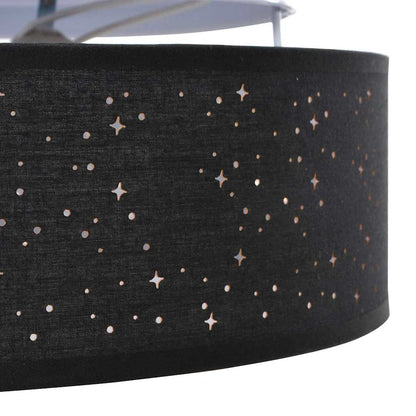 vidaXL Ceiling Lamp with Spotlights Black 38 x 38 x 13.5 cm Fabric