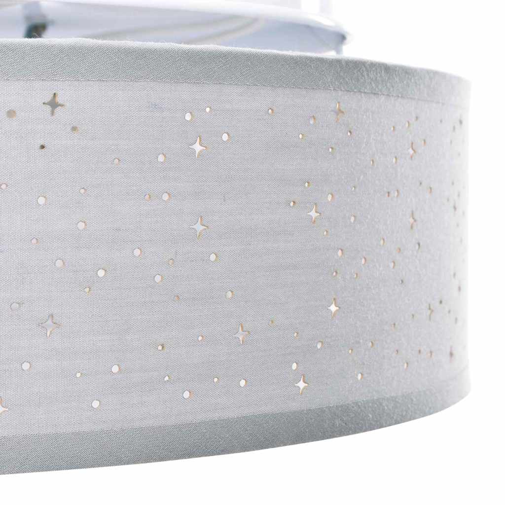 vidaXL Ceiling Lamp with Spotlights Grey 38 x 38 x 13.5 cm Fabric