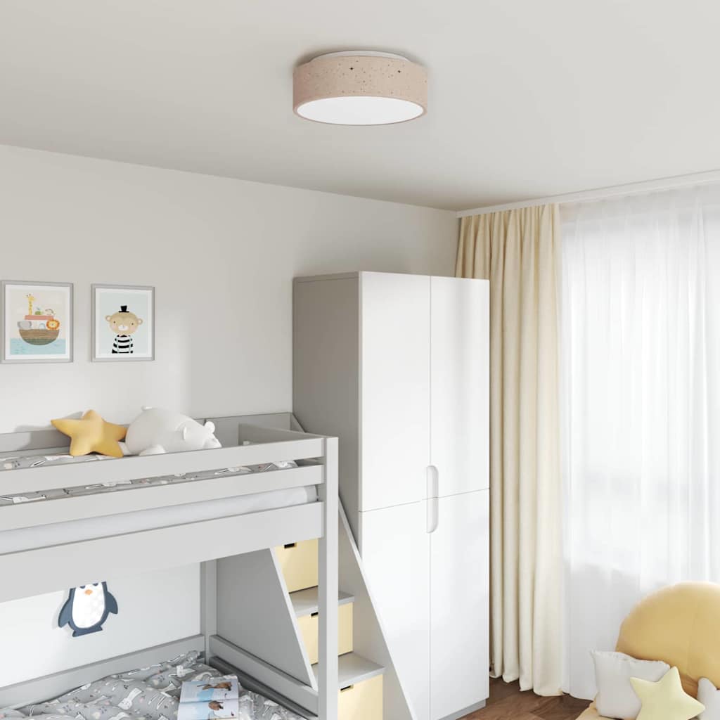 vidaXL Ceiling Lamp with Spotlights Taupe 38 x 38 x 13.5 cm Fabric