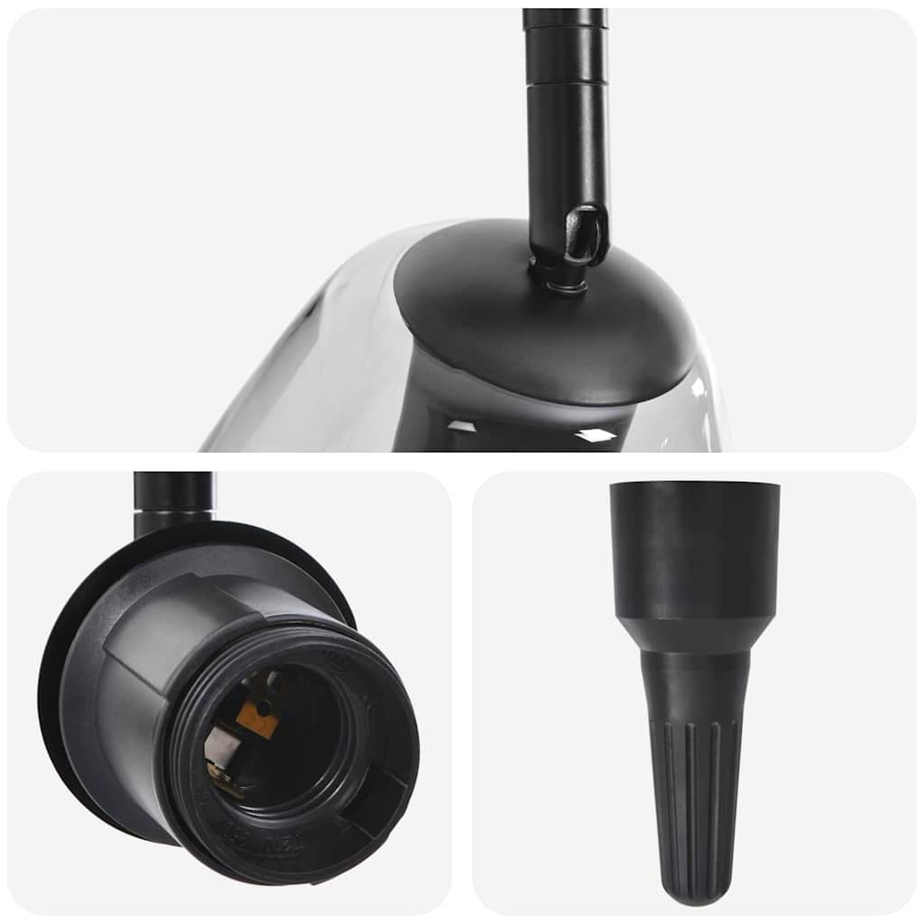 vidaXL Ceiling Spotlight Black 13 x 13 x 26 cm Glass and Metal