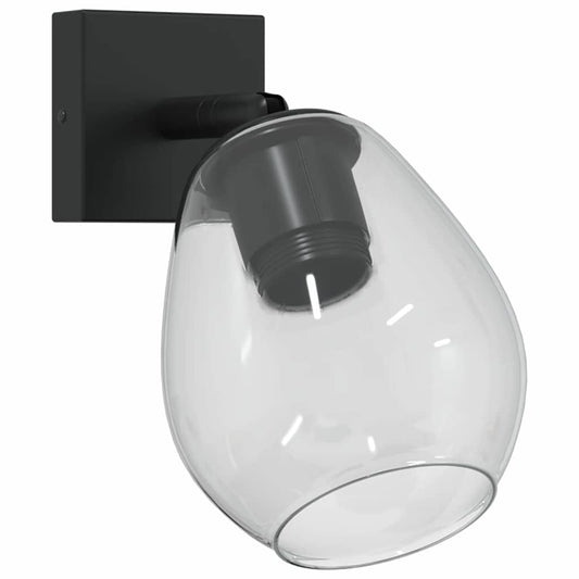 vidaXL Ceiling Spotlight Black 13 x 13 x 26 cm Glass and Metal